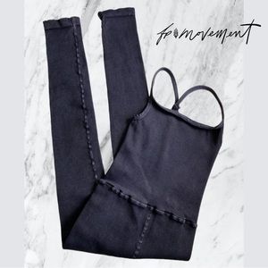 New Free People Movement Vintage Black Happiness Runs Square Neck Onesie